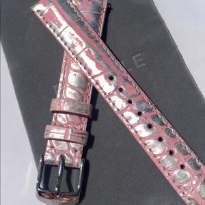 New Michele 16mm leather watch strap alligator